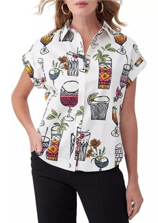 Trina Turk Simpatico Cocktail Print Top