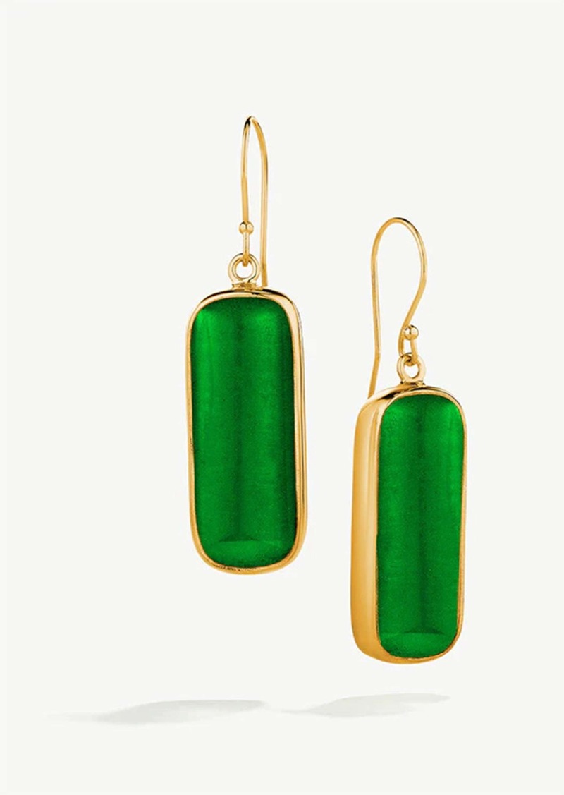 Trina Turk SOKO  SOKO UMBO DROP EARRINGS / GOLD/GREEN