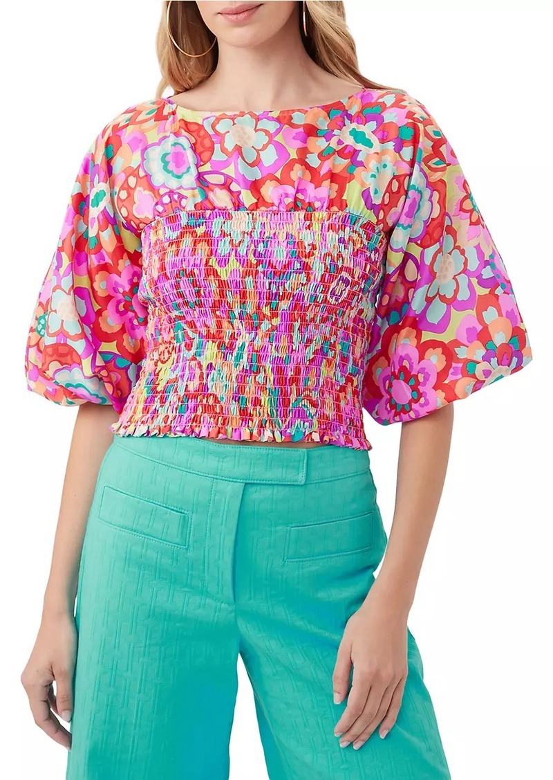 Trina Turk Sumi Floral Smocked Top