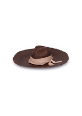 Trina Turk THIRD PARTY  SENSI STUDIO PANAMA FRAYED HAT / CHOCOLATE