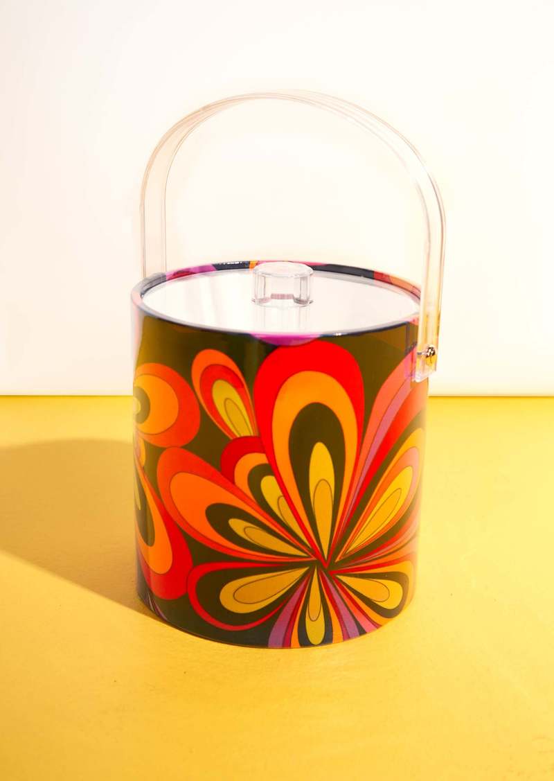 THIRD PARTY  TRINA TURK BOCA BLOOMS PRINT ICE BUCKET / MULTI