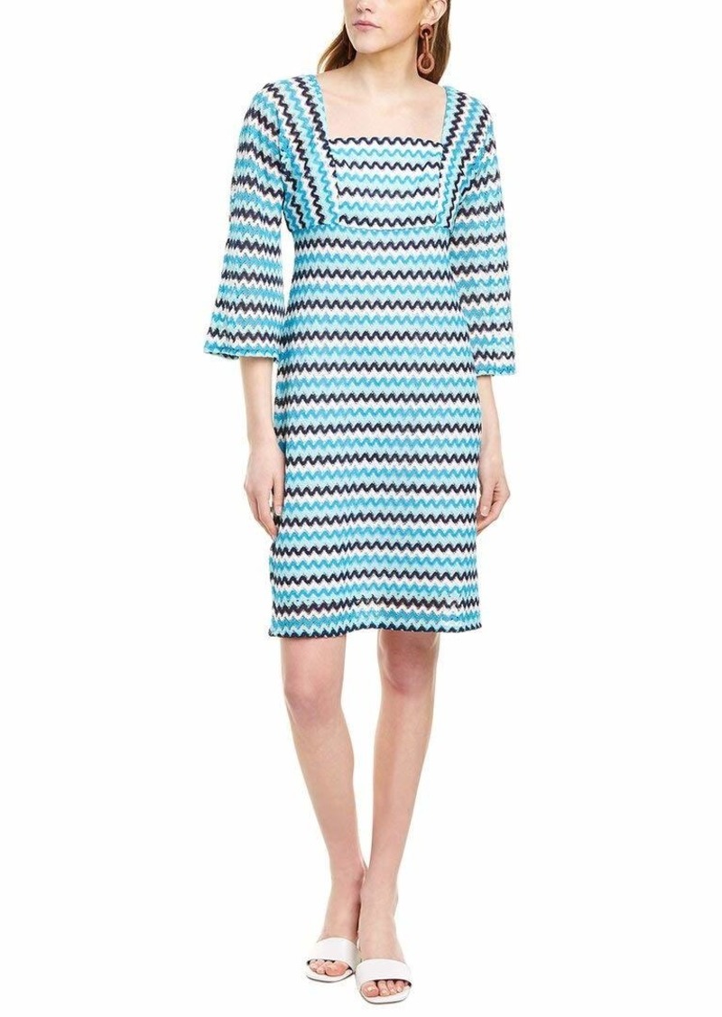 Trina Trina Turk Women's Quanit Square Neck Sleeved Dress