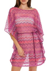 Trina Turk Athena Open Stitch Cover-Up Tunic Dress