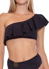 Trina Turk Atlas Ruffle One-Shoulder Bikini Top