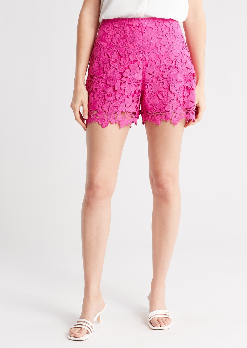 Trina Turk Brightness Floral Lace Shorts in Sunset Pink at Nordstrom Rack