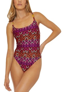 Trina Turk Echo Printed Scoop Neck One Piece Swimsuit