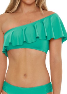 Trina Turk Monaco Ruffle One-Shoulder Bikini Top