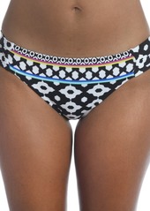 Trina Turk Onyx Ikat Reversible Ruched Side Bikini Bottoms