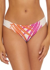 Trina Turk Sheer Tropics Metallic Hipster Bikini Bottoms