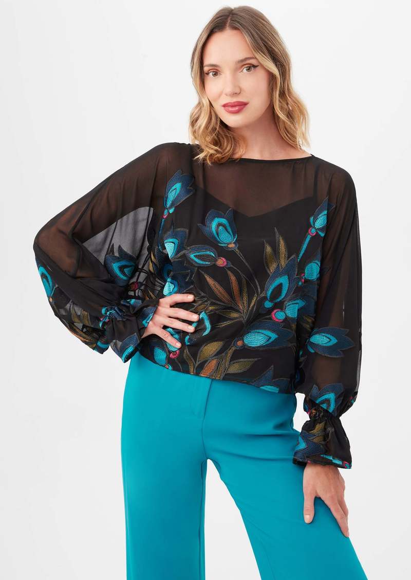 TRINA TURK  SOHO TOP / BLACK MULTI