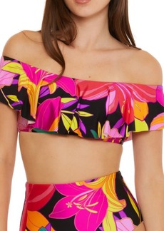 Trina Turk Solar Floral Ruffle Off the Shoulder Bikini Top
