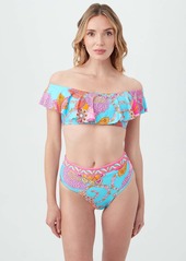 Trina Turk Swim Women's Meilani Off The Shoulder Bandeau Swim Top / Multi 2