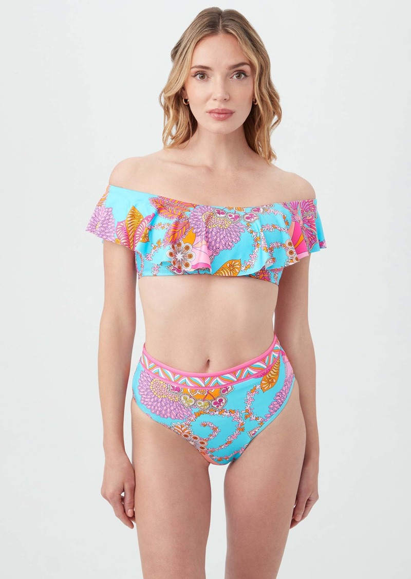 Trina Turk Swim Women's Meilani Off The Shoulder Bandeau Swim Top / Multi 2