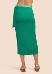 Trina Turk Swim Olympia Rib Wrap Skirt / Green S