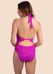 Trina Turk Swim Tulum Plunge Maillot / Sugarberry 4