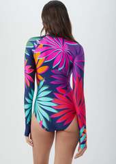 Trina Turk Swim Wailea Half Zip Long Sleeve Paddle Suit / Multi L