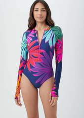 Trina Turk Swim Wailea Half Zip Long Sleeve Paddle Suit / Multi L