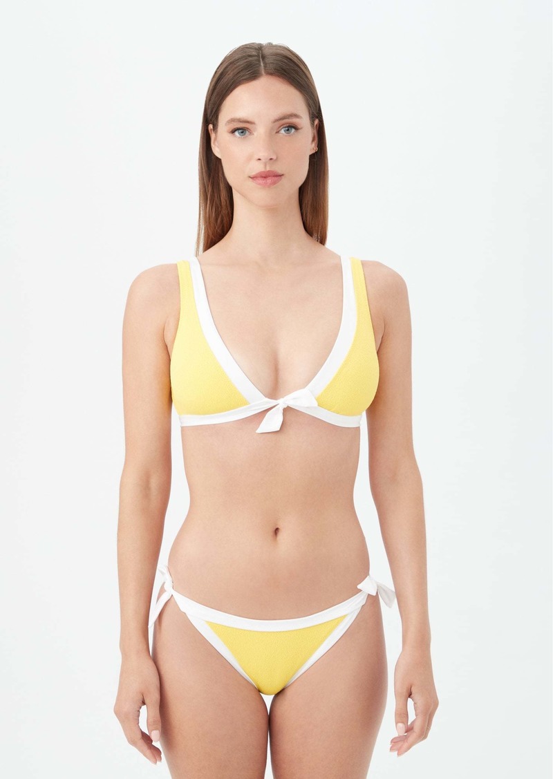 TRINA TURK SWIM  WOMEN'S COURTSIDE BANDED BRA SWIM TOP / EMPIRE YELLOW