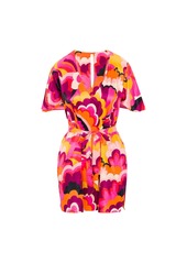 Trina Turk Swim Women's Fan Faire Short Sleeve V-Neck Swim Cover-Up Dress / Multi S