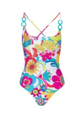 Trina Turk Swim Women's Fontaine Twist Back Convertible One Piece Swimsuit / Multi 4