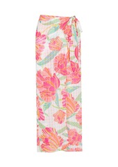 Trina Turk Swim Women's Poppy Relaxed Crossover Swim Cover-Up Pant / White Multi S