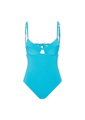 Trina Turk Swim Women's Ripple Rib Underwire Bra One Piece Swimsuit / Blue 4