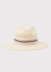 TRINA TURK  TRINA TURK PALMS FEDORA HAT / LIGHT NATURAL