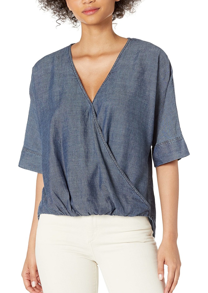 Trina Turk Women's Chambray Surplice top  Extra Small