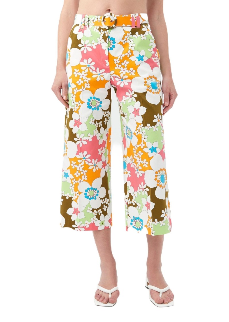 Trina Turk Women's Cropped Wide Leg Floral Pants