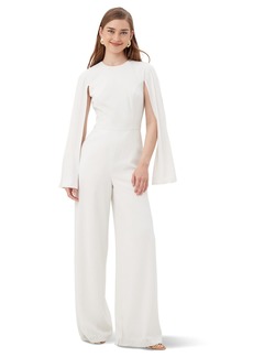 Trina Turk Women's Full Length Jumpsuit with Pleated Cape Sleeves