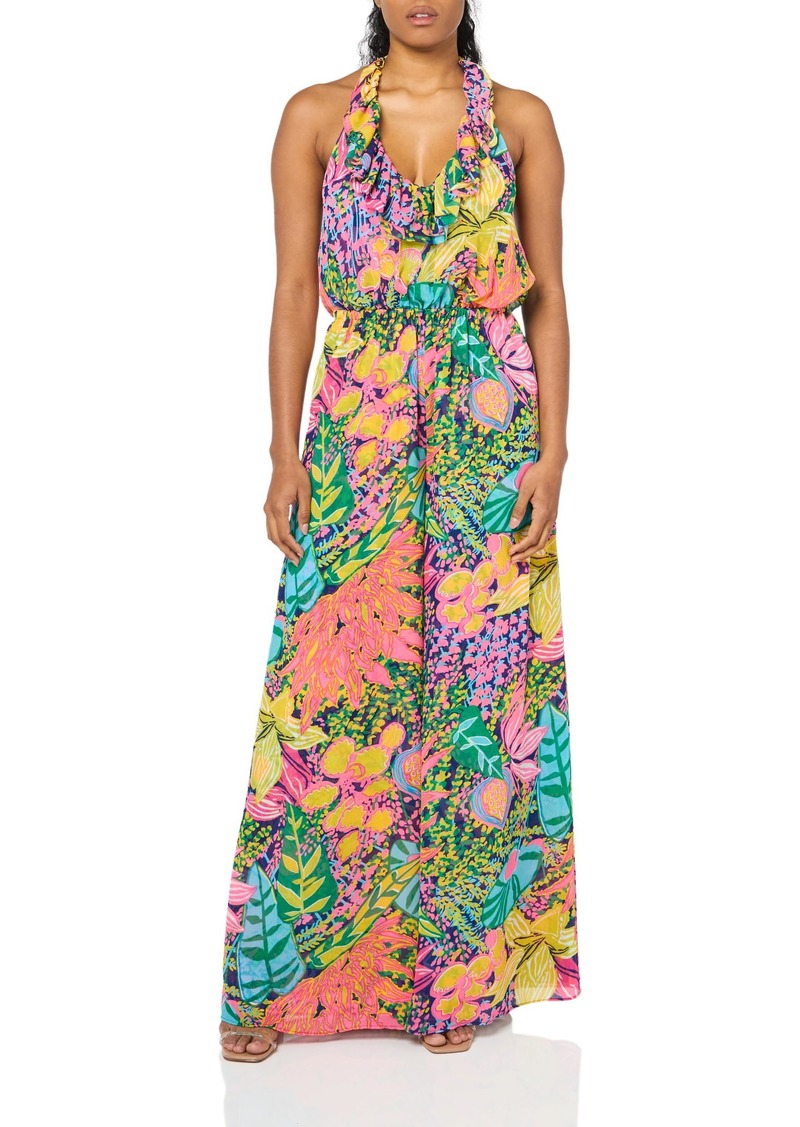 Trina Turk Women's Halter Wide Leg Floral Jumpsuit