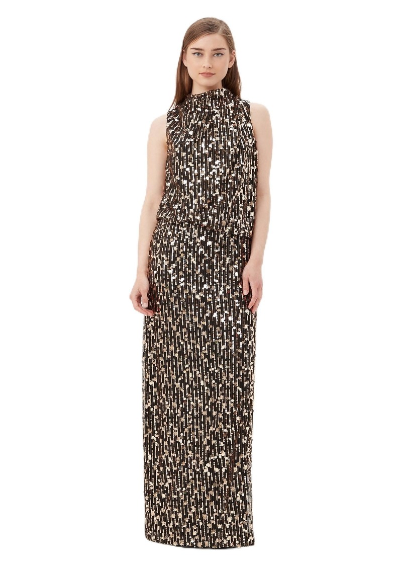 Trina Turk Women's High Neck Sequin Gown