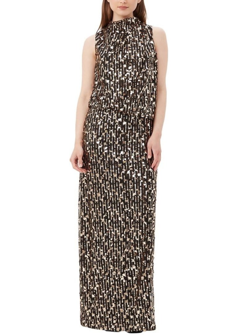 Trina Turk Women's High Neck Sequin Gown