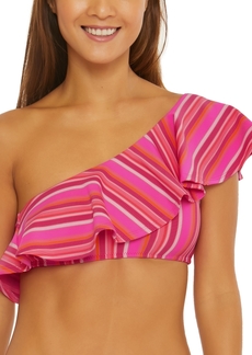 Trina Turk Women's Marai Ruffle-Trim One-Shoulder Bikini Top - Multi