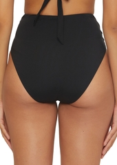 Trina Turk Women's Monaco Ruched-Sash High-Waist Bikini Bottoms - Black