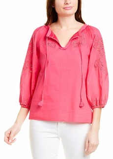 Trina Turk Women's Ojai Lace Embroidery Top  Extra Small