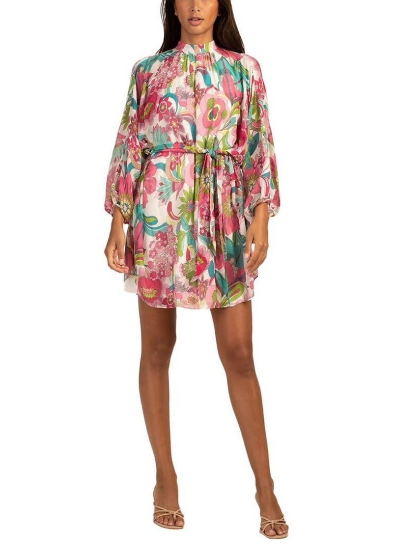 Trina Turk Women's Printed Mock Neck Dress