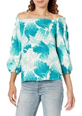 Trina Turk Women's Printed Off The Shoulder Blouse