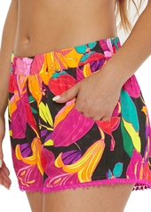 "Trina Turk Women's 2.5"" Solar Floral Shorts Cover-Up - Multi"