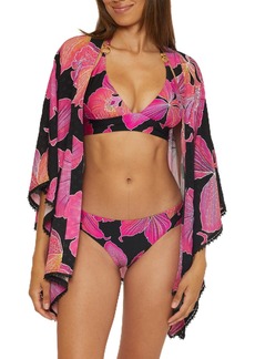 Trina Turk Women's Standard Fleury Kimono Tunic Casual Floral Print Beach Cover Ups