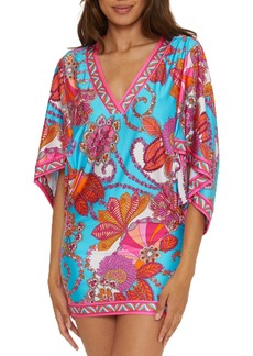 Trina Turk Women's Standard Meilani Swim Dress V-Neck Casual Floral Print Beach Cover Ups
