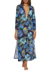 Trina Turk Women's Standard Pirouette Maxi Dress V-Neck Floral Print Casual Beach Cover Ups