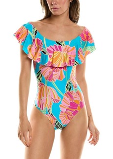 Trina Turk Women's Standard Poppy Ruffle One Piece Swimsuit-Bathing Suits
