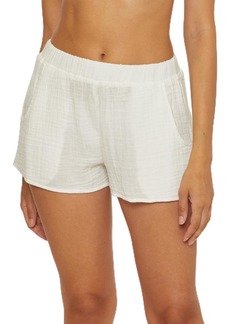 Trina Turk Women's Standard Serene Fringe Shorts Casual High Waisted with Pockets Beach Cover Ups