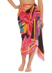 Trina Turk Women's Standard Solar Sarong Pareo Floral Print Beach Cover Ups
