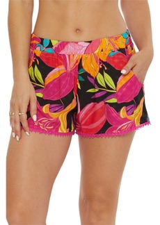 Trina Turk Women's Standard Solar Shorts Floral Print Beach Cover Ups