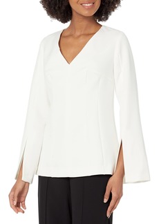 Trina Turk Women's Suiting top with Slit Sleeves