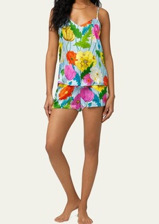Trina Turk x Bedhead Pajamas Floral-Print Satin Cami and Boxer Pajama Set