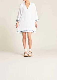 Trovata Lucca Shift Dress In White W/ Ric Rac