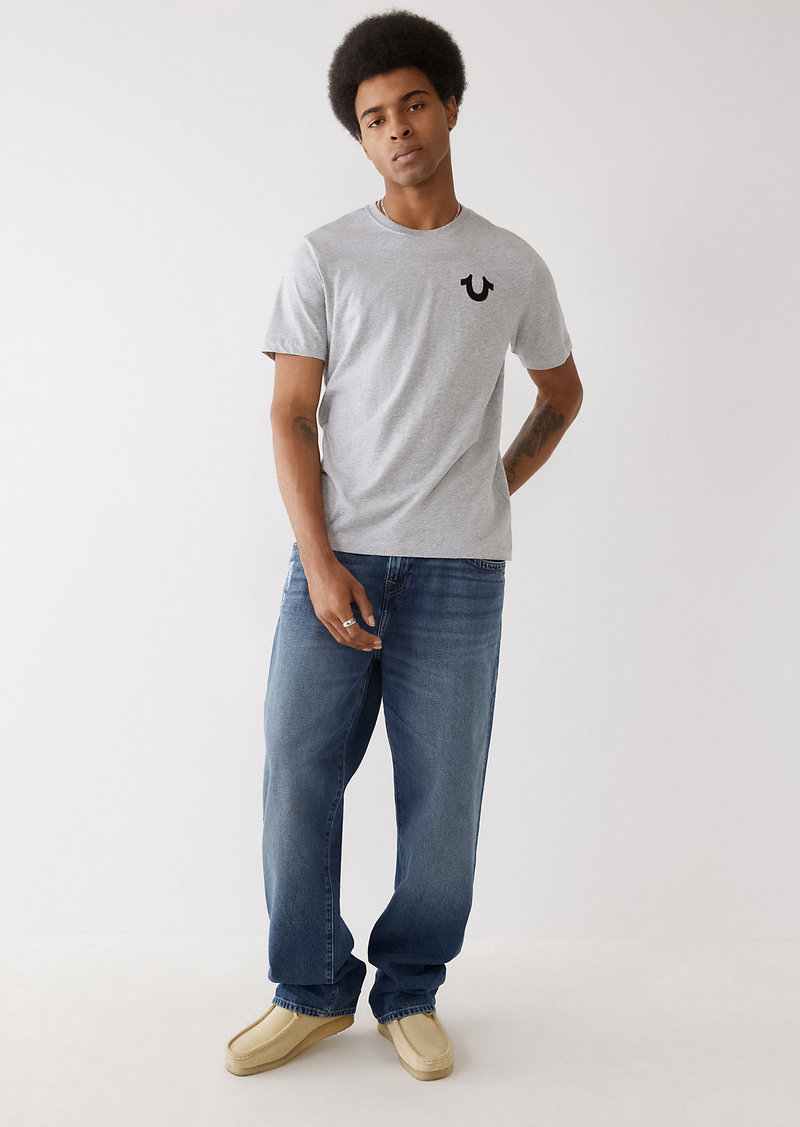 True Religion Brand Jeans Men's Ricky Big T Straight Flap Jean